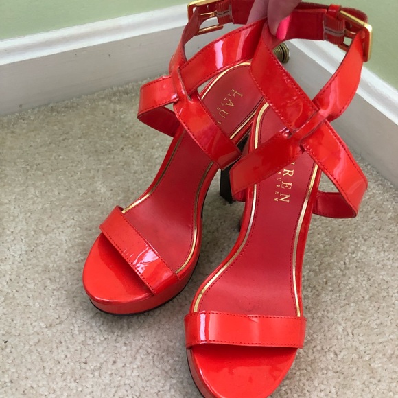 Orange Ralph Lauren heels - Picture 2 of 4